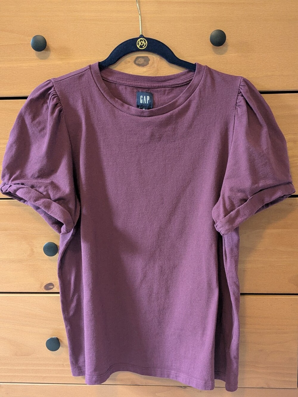 GAP Purple Puff-sleeve Shirt Medium